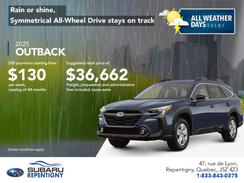 Get the 2025 Outback today!