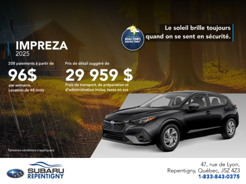 Procurez-vous la Impreza 2025!
