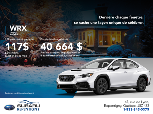 Procurez-vous la WRX 2025!
