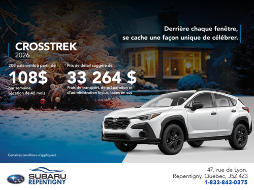 Procurez-vous le Crosstrek 2026!