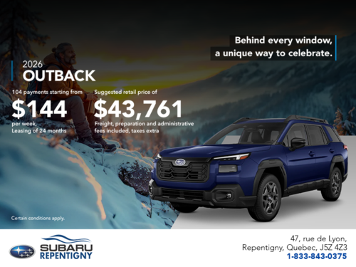 Get the 2026 Outback today!