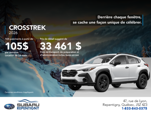 Procurez-vous le Crosstrek 2026!