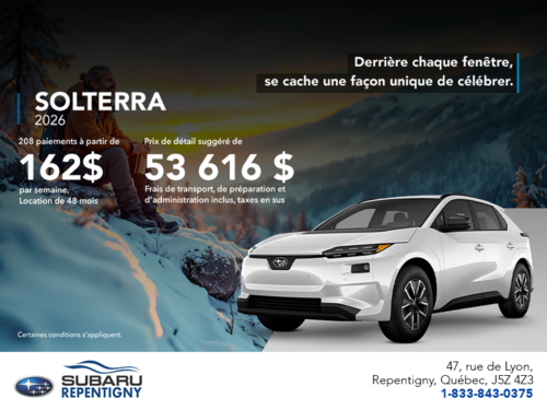 Procurez-vous le Solterra 2026!