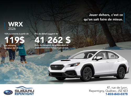 Procurez-vous la WRX 2026!
