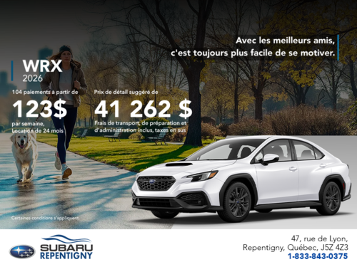 Procurez-vous la WRX 2026!