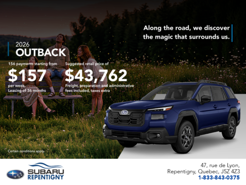 Get the 2026 Outback today!