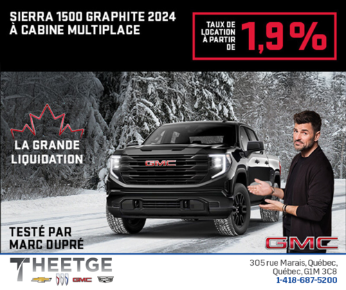 Le GMC Sierra 1500 Graphite à cabine multiplace 2024