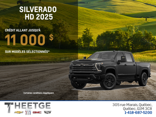 Procurez-vous le Chevrolet Silverado HD 2025