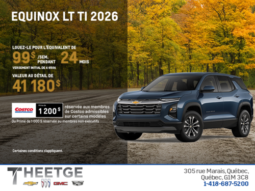 Procurez-vous le Chevrolet Equinox LT TI 2026