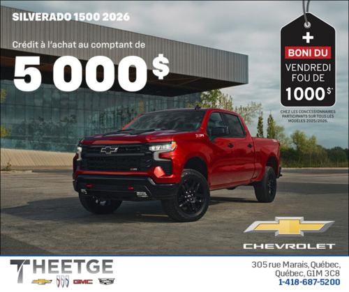 Procurez-vous le Chevrolet Silverado 1500 2026
