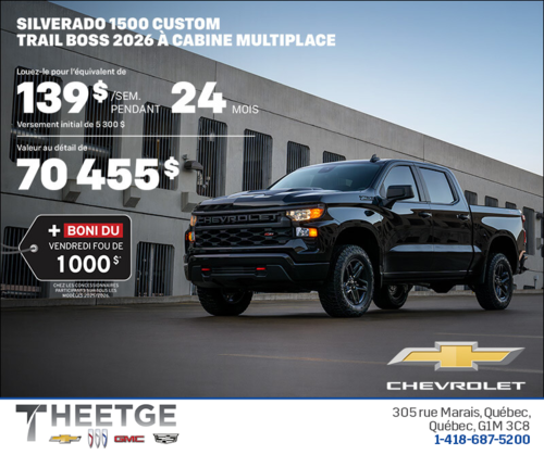 Procurez-vous le Chevrolet Silverado 1500 2026