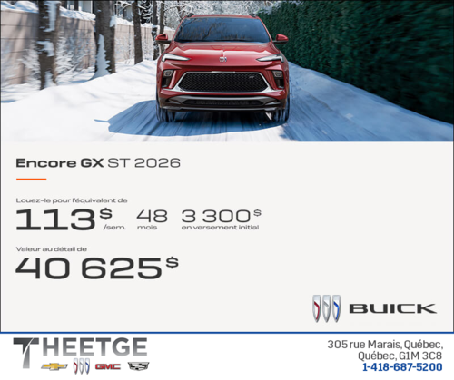 Procurez-vous le Buick Encore GX 2026