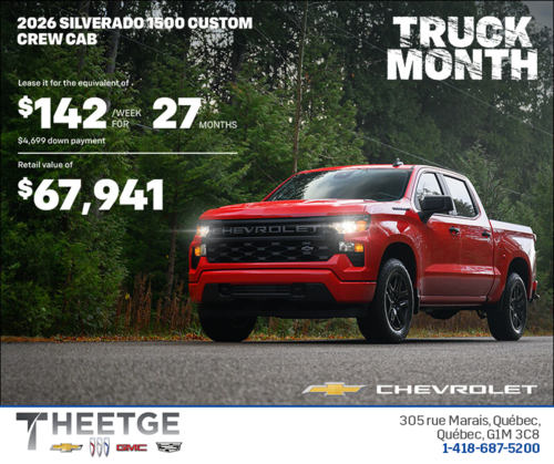 Get the 2026 Chevrolet Silverado 1500 Custom Crew Cab