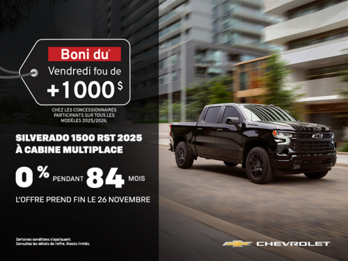 Procurez-vous le Chevrolet Silverado 1500 RST 2025 à cabine multiplace