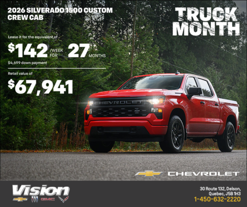 Get the 2026 Chevrolet Silverado 1500 Custom Crew Cab