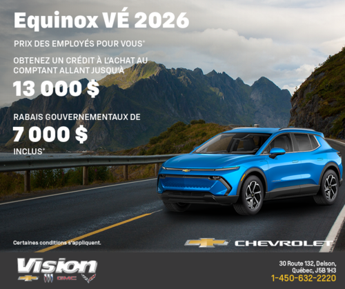 Procurez-vous le Chevrolet Equinox VÉ 2026