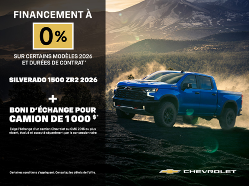 Le Chevrolet Silverado 1500 ZR2 2026