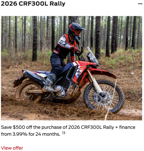 2026 CRF300L Rally