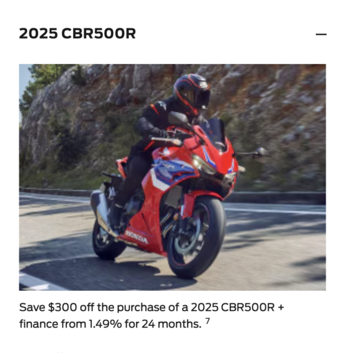 2025 CBR500R [In Stock]