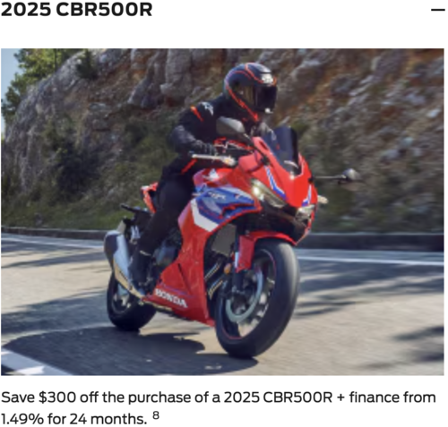 2025 CBR500R [In Stock]