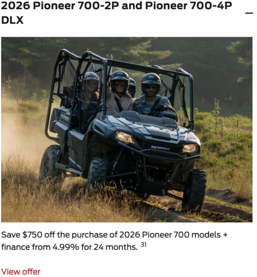 2026 Pioneer 700-2P and 700-4P DLX [In Stock]