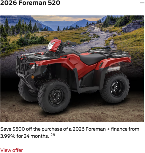2026 Foreman 520 [In Stock]