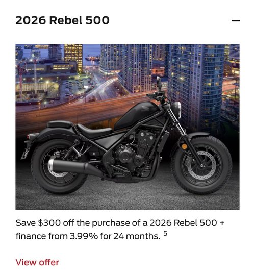 2026 Rebel 500 [in Stock]