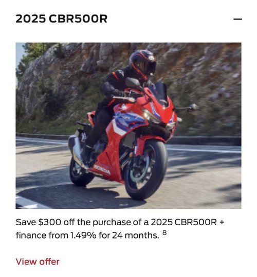 2025 CBR500R [in Stock]