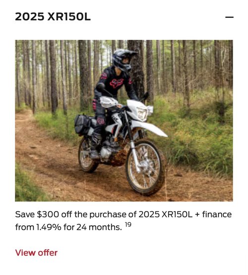 2025 XR150L [in Stock]