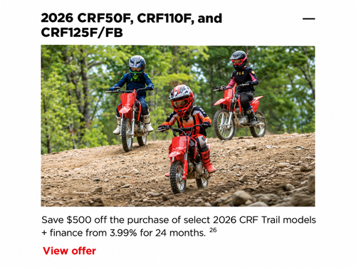 2026 CRF50F, CRF110F, and CRF125F [in Stock]