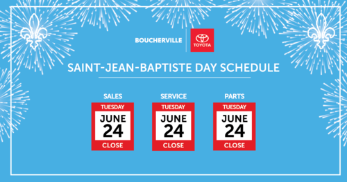 SAINT JEAN BAPTISTE DAY SCHEDULE