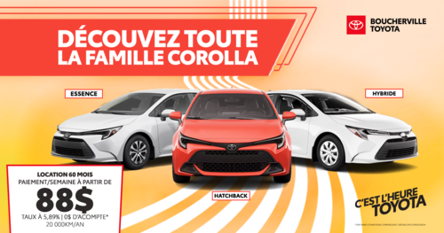 CHOISISSEZ LA COROLLA QUI VOUS CONVIENT !