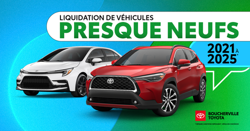 VÉHICULES PRESQUE NEUFS !