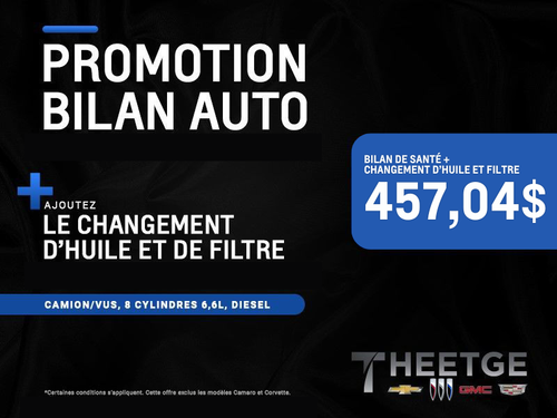 Promotions au service pour camions 8 cylindres, 6,6L, diesel