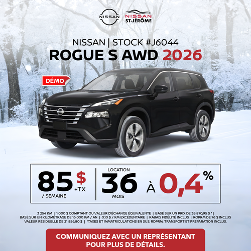 Obtenez le Rogue S AWD 2026