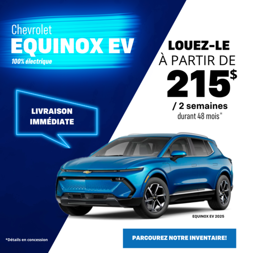 Découvrez le Chevrolet Equinox EV 100% électrique !