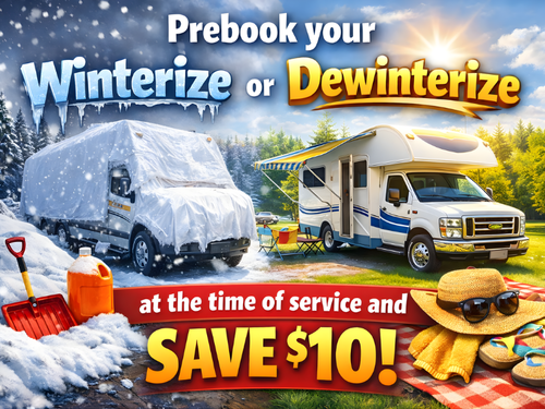 Prebook Your Winterization Or Dewinterization At The Time Of Service & Save $10
