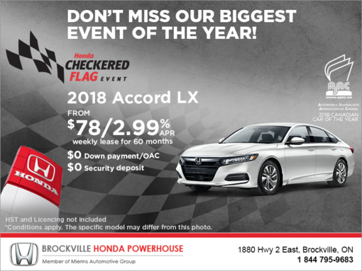 Lease the 2018 Honda Accord Sedan!