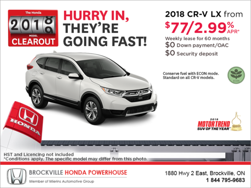 Lease the 2018 Honda CR-V!