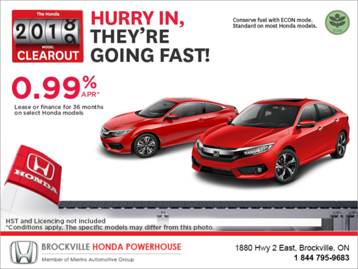 The Honda 2018 model clearout event
