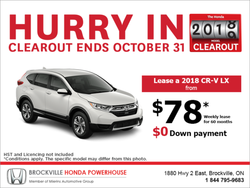 Lease the 2018 Honda CR-V!