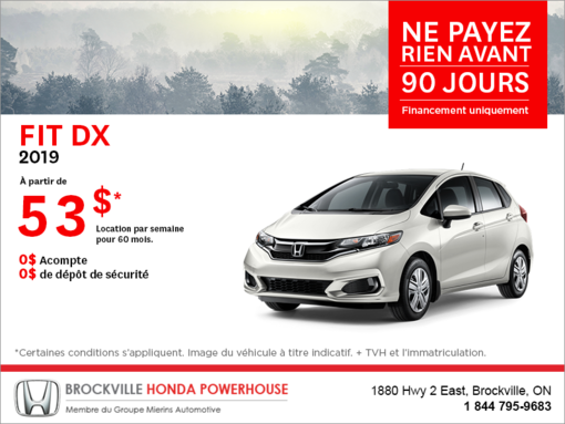 Louez la Honda Fit 2019!