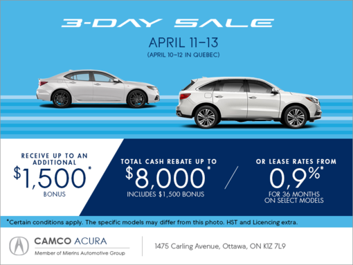 The Acura 3 Day Sale