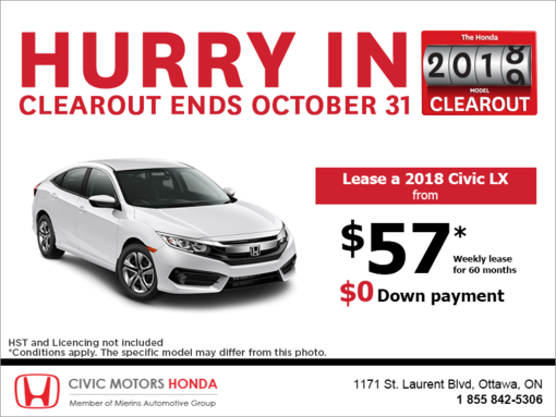 Lease the 2018 Honda Civic!