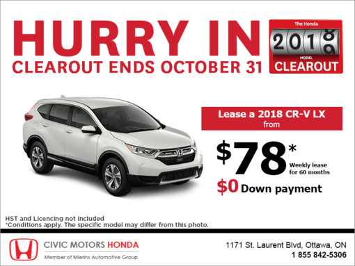 Lease the 2018 Honda CR-V!
