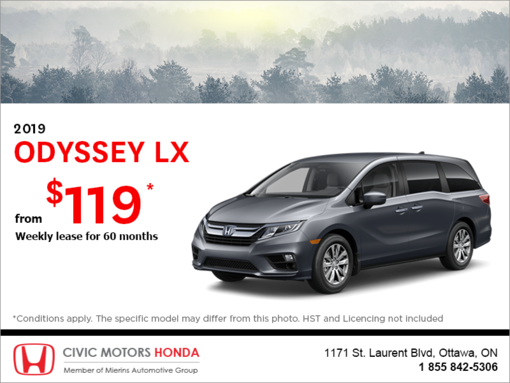 Lease the 2019 Honda Odyssey!