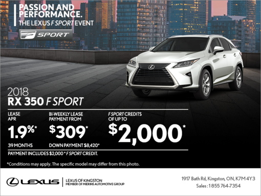 Get the 2018 Lexus RX 350 today!