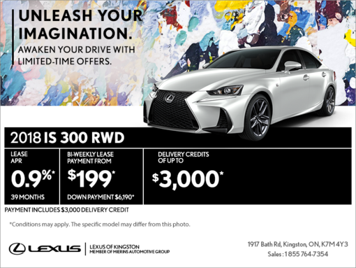 Get the 2018 Lexus IS 300 today!