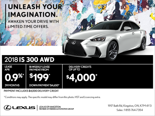 Get the 2018 Lexus IS 300 today!