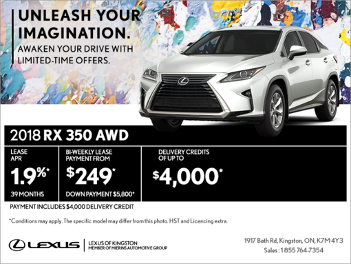 Get the 2018 Lexus RX 350 today!